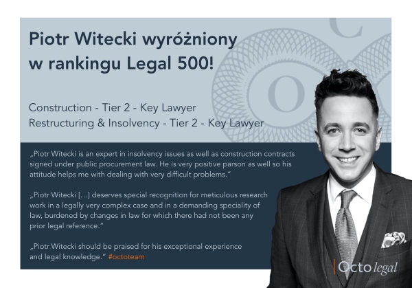 Piotr Witecki in Legal 500 Ranking